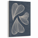 Mid Century Modern Art - Retro Abstract Geometric Leaf Design in Blue