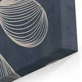 Mid Century Modern Art - Retro Abstract Geometric Leaf Design in Blue