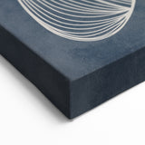 Mid Century Modern Art - Retro Abstract Geometric Leaf Design in Blue