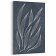 Mid Century Modern Art - Minimalist Abstract Leaf Design in Navy Blue