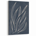 Mid Century Modern Art - Minimalist Abstract Leaf Design in Navy Blue