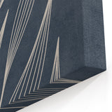 Mid Century Modern Art - Minimalist Abstract Leaf Design in Navy Blue