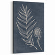Mid Century Modern Art - Retro Minimalist Botanical Design in Navy Blue