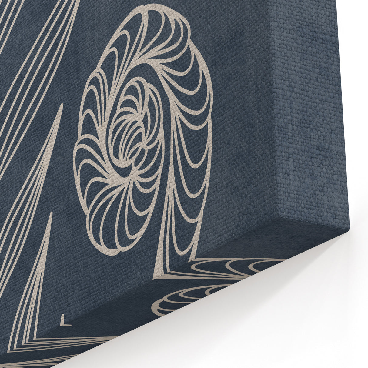 Mid Century Modern Art - Retro Minimalist Botanical Design in Navy Blue