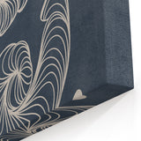Mid Century Modern Art - Retro Spiral Geometric Design in Navy Blue