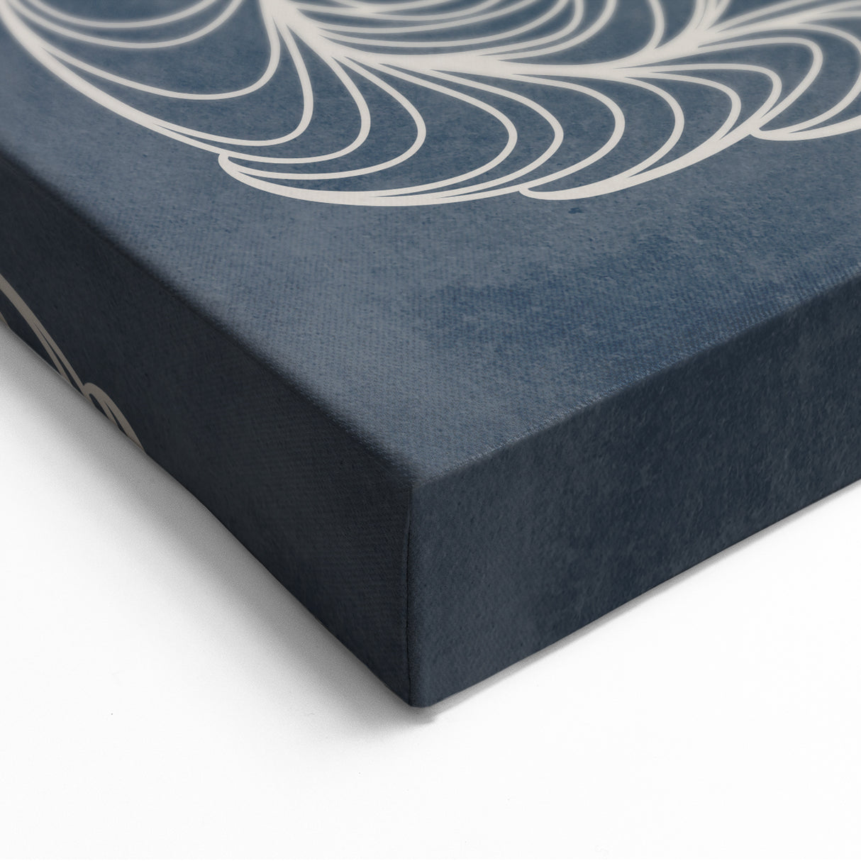 Mid Century Modern Art - Retro Spiral Geometric Design in Navy Blue