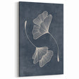 Mid Century Modern Art - Retro Minimalist Ginkgo Leaf Design in Blue