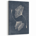 Mid Century Modern Art - Retro Minimalist Ginkgo Leaf Design in Blue
