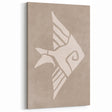 Mid Century Modern Art - Minimalist Retro Fish Design in Beige Tones