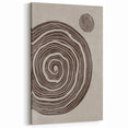 Mid Century Modern Art - Retro Minimalist Spiral Design in Brown Tones