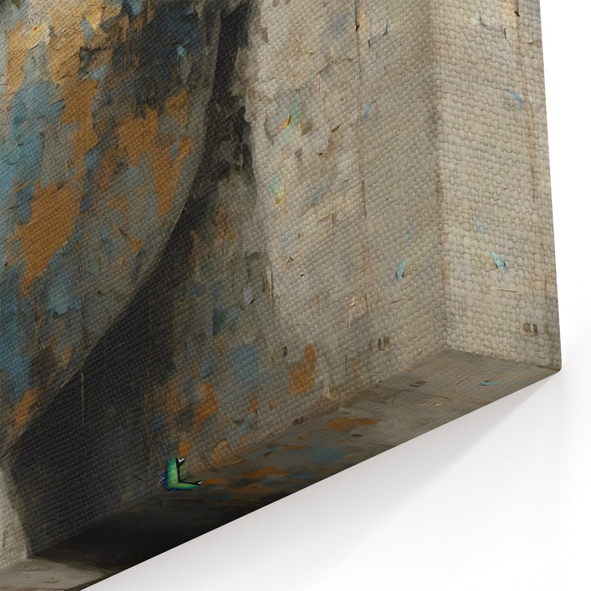 Glam Wall Art - Emotional Portrait with Gold and Blue Textures