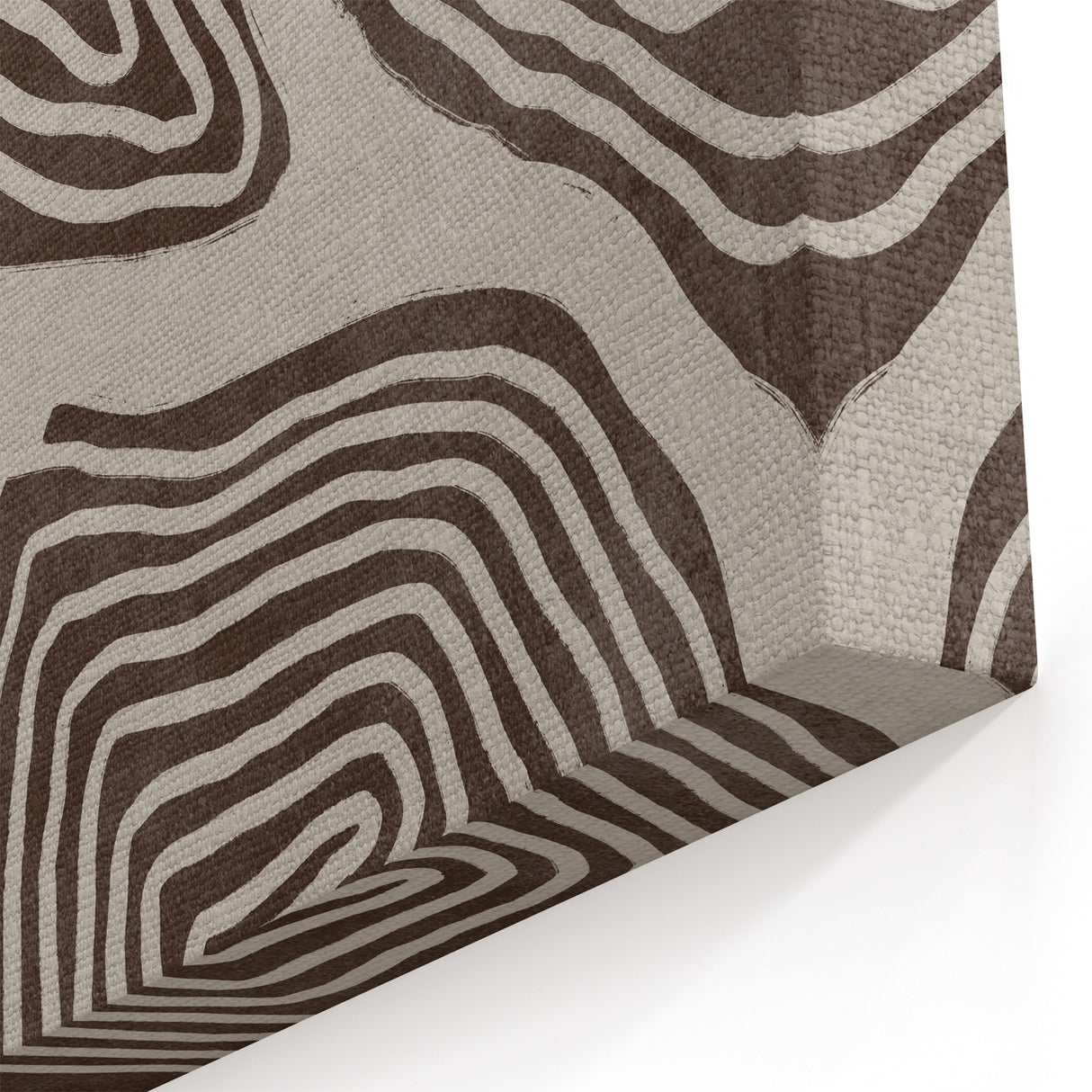 Mid Century Modern Art - Retro Minimalist Geometric Spiral Design in Brown