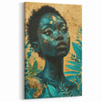 Teal and Gold Bold Portrait Art - Glam Luxe Wall Décor