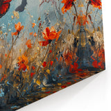 Bold Butterfly & Poppies Wall Art - Nature-Inspired Glam Design