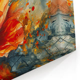 Bold Red Floral Abstract Art - Vibrant Glam Wall Art Collection