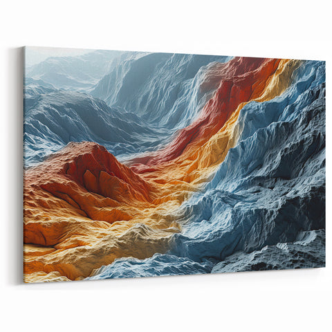 Abstract Colorful Mountain Ridges - Nature-Inspired Glam Wall Art