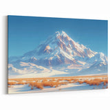 Golden Light on Snowy Mountain - Serene Nature-Inspired Wall Art