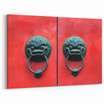 Shanghai Red Door Wall Art - Traditional Chinese Door Knocker Print