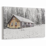 Rustic Wall Art - Snowy Winter Cabin in the Forest for Farmhouse Decor