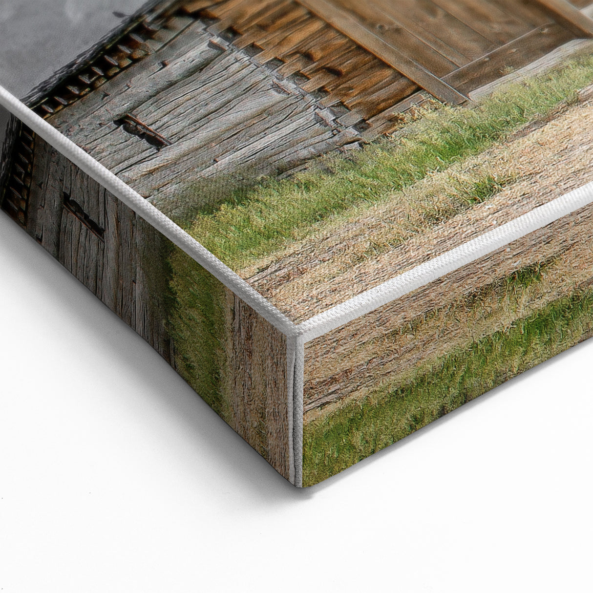 Rustic Wall Art - Barn and Mountain Landscape with Dramatic Sky