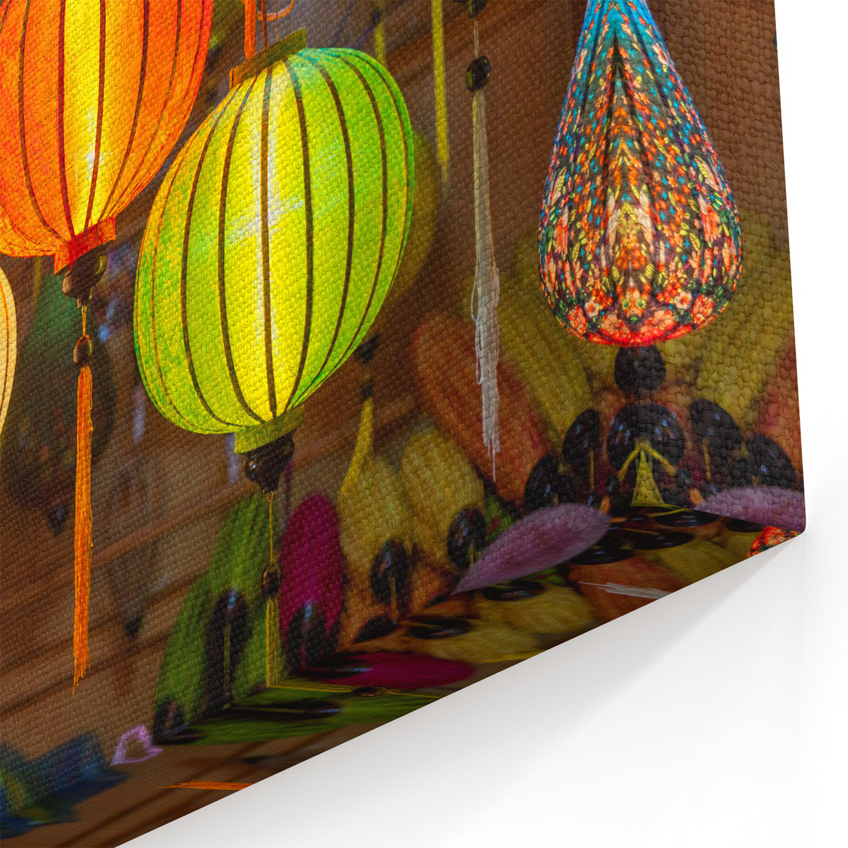 Shanghai Wall Art - Colorful Lanterns Display from Vibrant Chinese Market