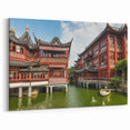 Shanghai Wall Art - Traditional Chinese Architecture Over Water Canvas