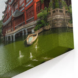 Shanghai Wall Art - Traditional Chinese Architecture Over Water Canvas