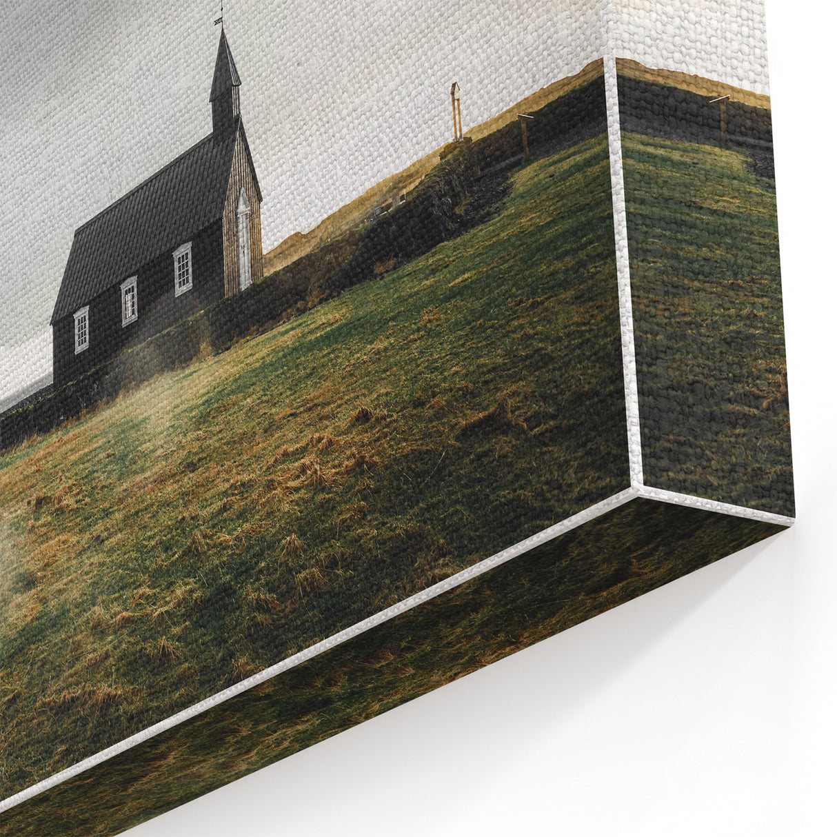 Rustic Wall Art - Isolated Church with Dramatic Sky in Rural Landscape