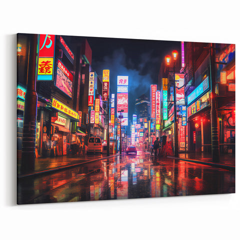 Shanghai Framed Art - Futuristic Neon Cityscape China Scenery Print
