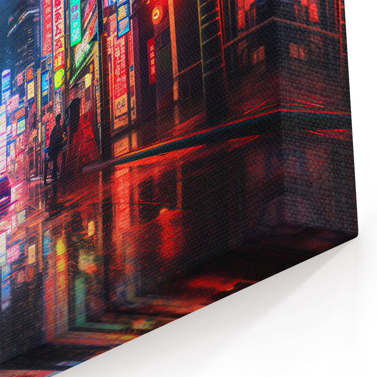 Shanghai Framed Art - Futuristic Neon Cityscape China Scenery Print