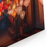 Chinese Art Decor - Shanghai Lantern Street Scene Canvas Print