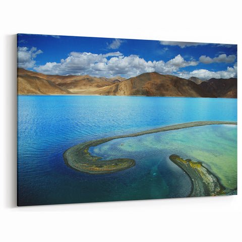 Scenic Tibet Prints - Serene Tibetan Lake Landscape Acrylic and Canvas Art
