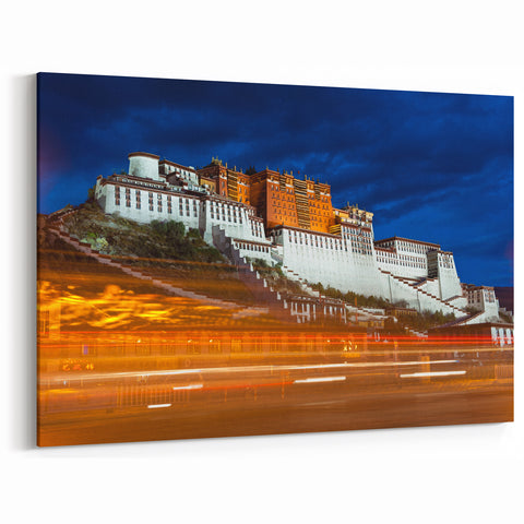 Framed Tibetan Landscapes - Potala Palace Night View Canvas and Prints