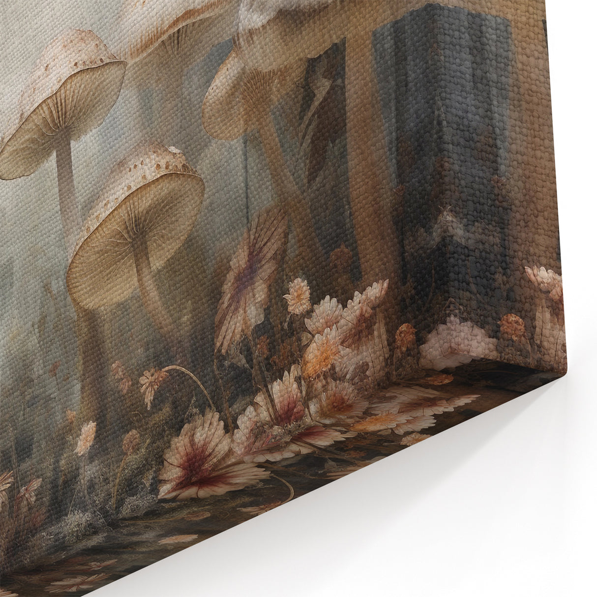 Calm Forest Mushroom Wall Art - Botanical Nature Canvas Print