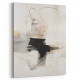 Modern Minimalist Wall Art - Abstract Black and White Line Design