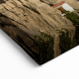 Framed Tibetan Landscapes - Monastery and Mountains in Twilight Canvas Art