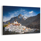 Scenic Tibet Wall Art - Majestic Monastery in Mountain Landscape