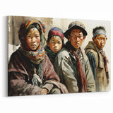 Traditional Tibet Wall Art - Portrait of Tibetan Locals