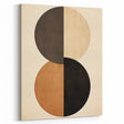 Geometric Minimalist Wall Art - Dual Circle Design in Earth Tones