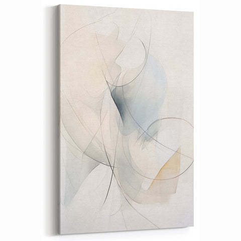 Minimalist Abstract Wall Art - Soft Flowing Curves in Neutral Tones