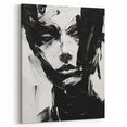 Bold Minimalist Portrait Wall Art - Black and White Abstract Expression