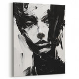 Bold Minimalist Portrait Wall Art - Black and White Abstract Expression