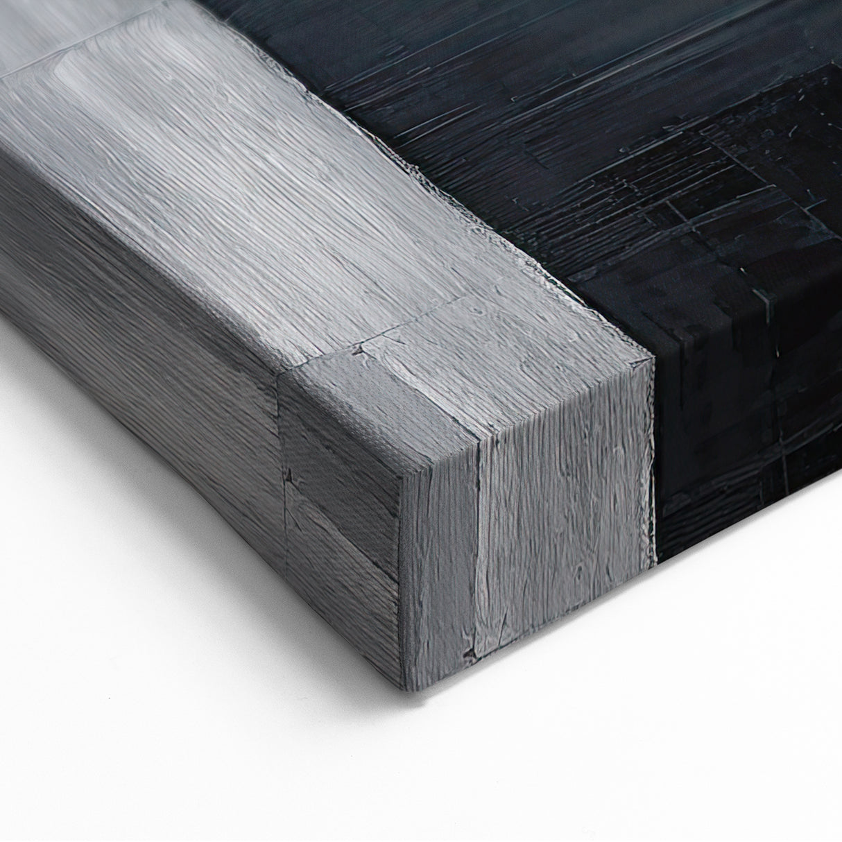 Geometric Minimalist Wall Art - Textured Black and Gray Abstract Design