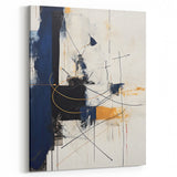 Bold Abstract Geometric Wall Art - Navy, Black, and Gold Modern Design