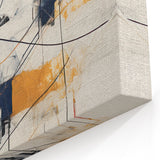 Bold Abstract Geometric Wall Art - Navy, Black, and Gold Modern Design