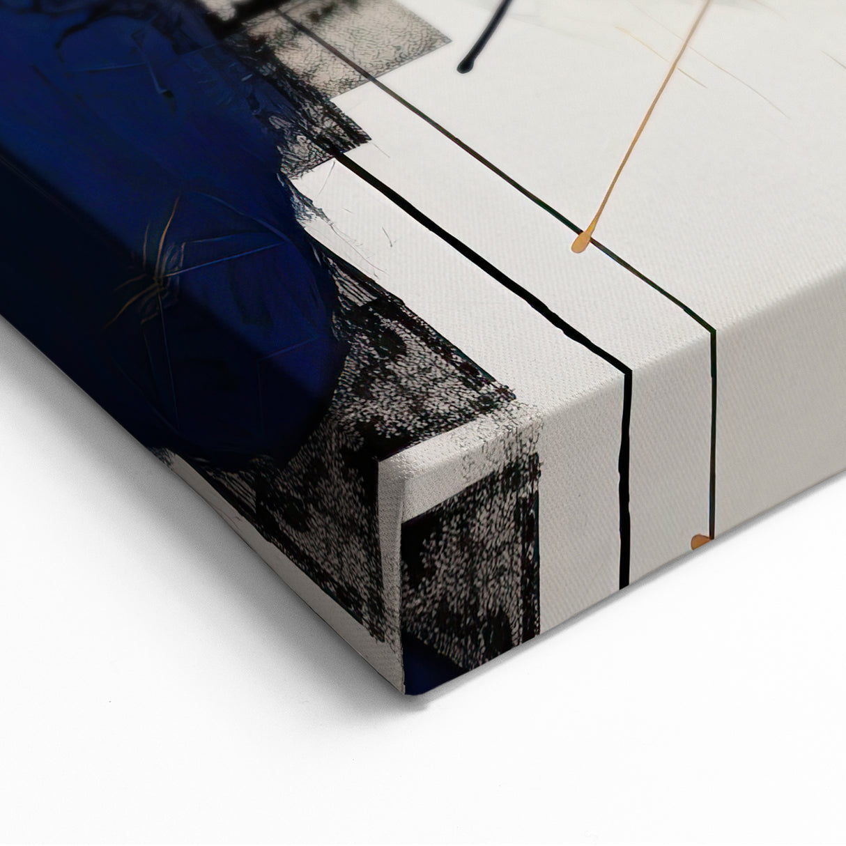 Bold Abstract Geometric Wall Art - Navy, Black, and Gold Modern Design