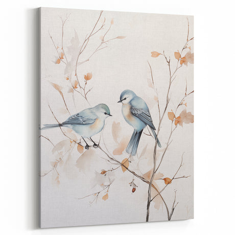 Minimalist Bird Wall Art - Delicate Watercolor Birds and Branches Design
