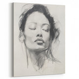 Minimalist Wall Art – Modern Abstract Female Portrait for Elegant Decor