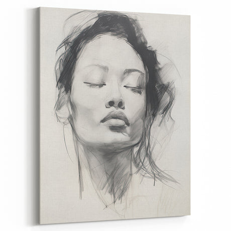 Minimalist Wall Art – Modern Abstract Female Portrait for Elegant Decor
