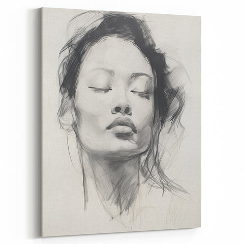 Minimalist Wall Art – Modern Abstract Female Portrait for Elegant Decor